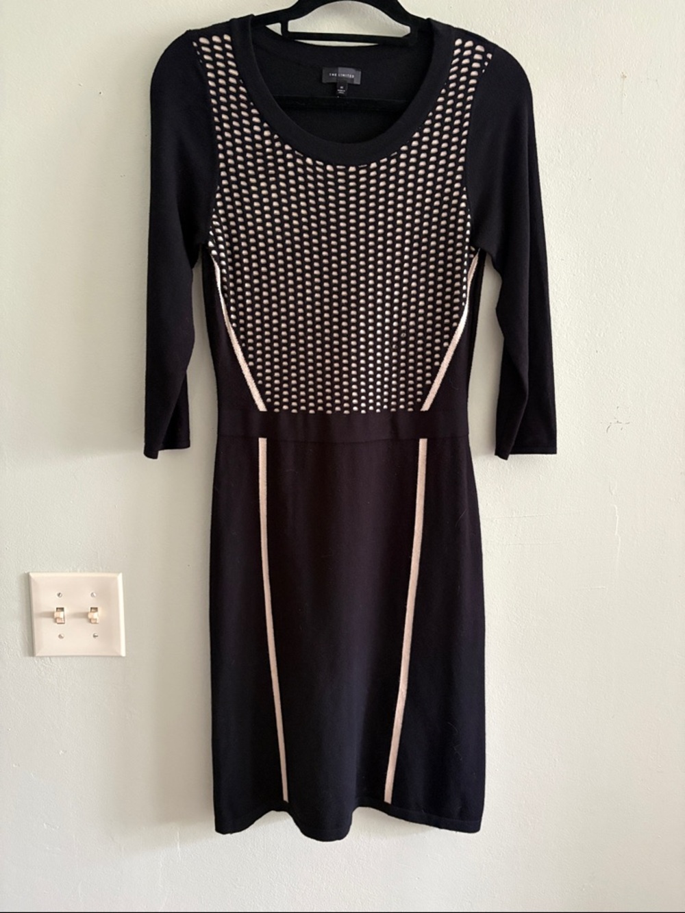 The Limited Black Dress with Cream Contrast Panels